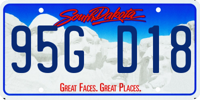 SD license plate 95GD18