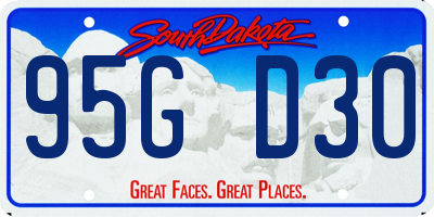SD license plate 95GD30