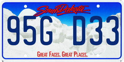 SD license plate 95GD33