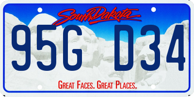 SD license plate 95GD34