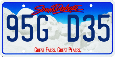 SD license plate 95GD35