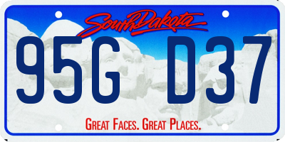 SD license plate 95GD37