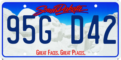 SD license plate 95GD42