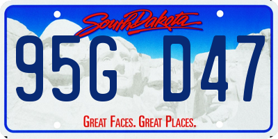 SD license plate 95GD47