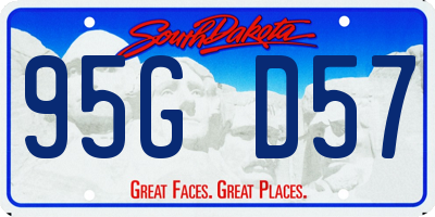 SD license plate 95GD57
