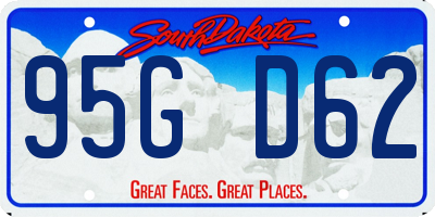SD license plate 95GD62