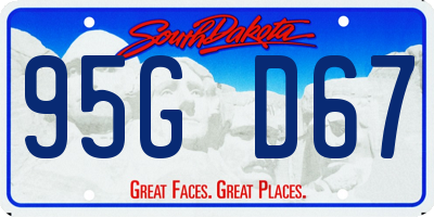 SD license plate 95GD67