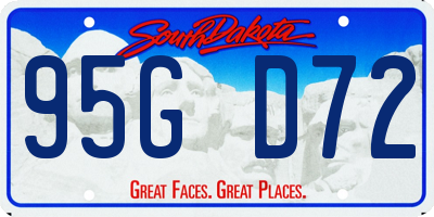 SD license plate 95GD72