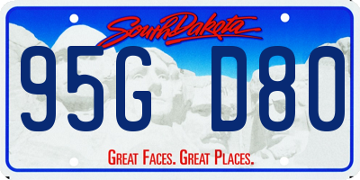 SD license plate 95GD80