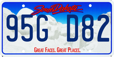 SD license plate 95GD82