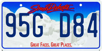 SD license plate 95GD84