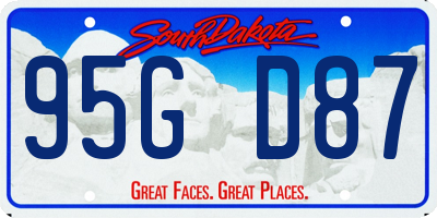 SD license plate 95GD87