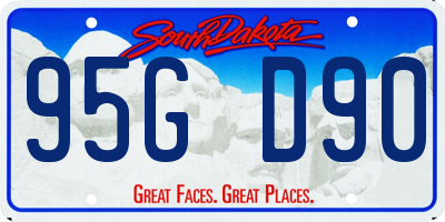 SD license plate 95GD90