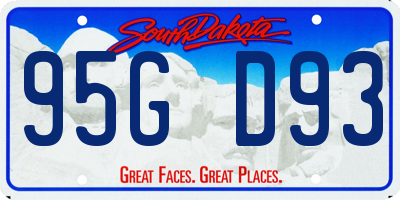 SD license plate 95GD93