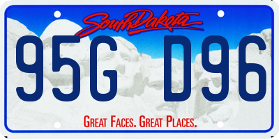 SD license plate 95GD96
