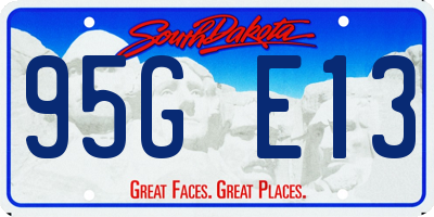 SD license plate 95GE13