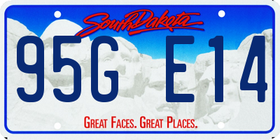 SD license plate 95GE14