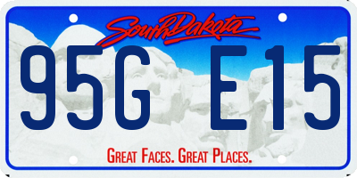 SD license plate 95GE15