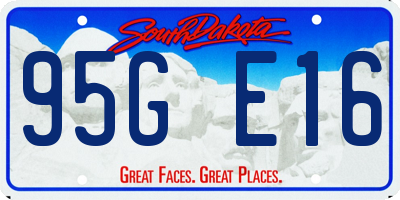 SD license plate 95GE16