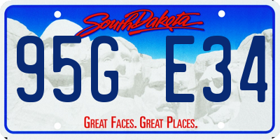 SD license plate 95GE34