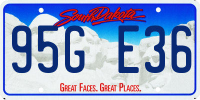 SD license plate 95GE36