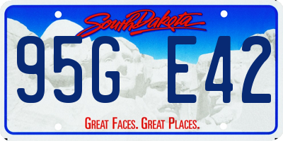 SD license plate 95GE42
