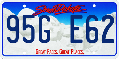 SD license plate 95GE62