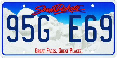 SD license plate 95GE69