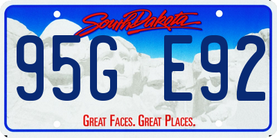 SD license plate 95GE92
