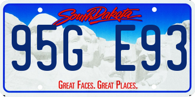 SD license plate 95GE93
