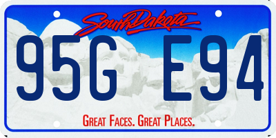 SD license plate 95GE94