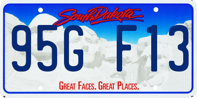 SD license plate 95GF13