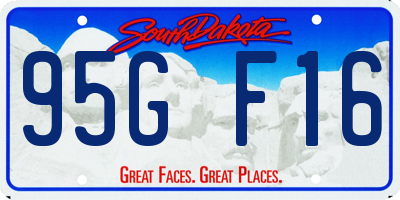 SD license plate 95GF16