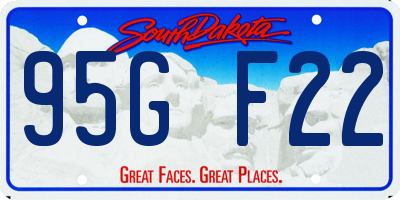 SD license plate 95GF22