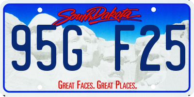 SD license plate 95GF25