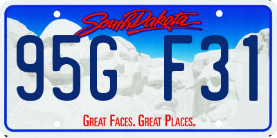 SD license plate 95GF31