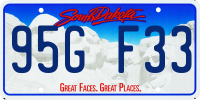 SD license plate 95GF33