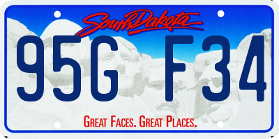 SD license plate 95GF34