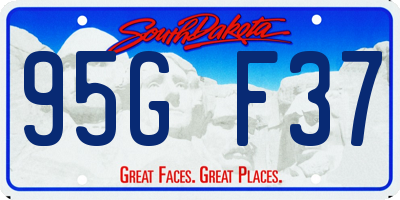 SD license plate 95GF37