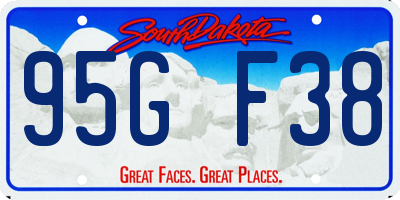 SD license plate 95GF38