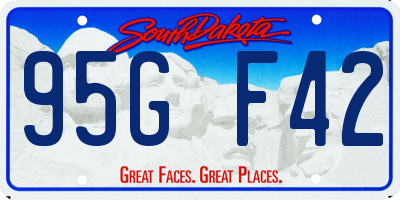 SD license plate 95GF42