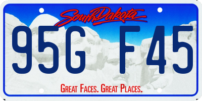 SD license plate 95GF45