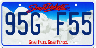 SD license plate 95GF55