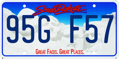 SD license plate 95GF57