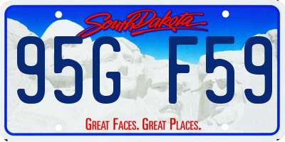 SD license plate 95GF59