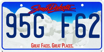 SD license plate 95GF62