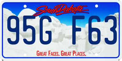 SD license plate 95GF63