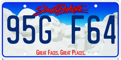 SD license plate 95GF64