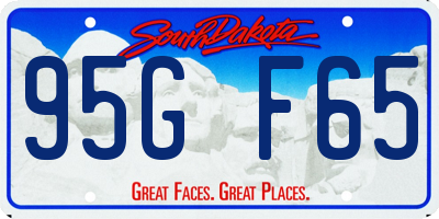 SD license plate 95GF65