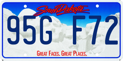SD license plate 95GF72